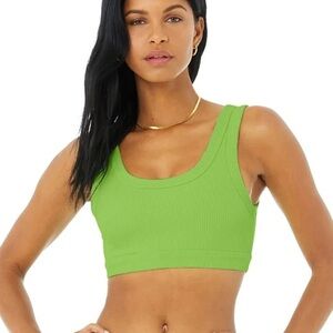 ALO Yoga Wellness Bra in Green Apple